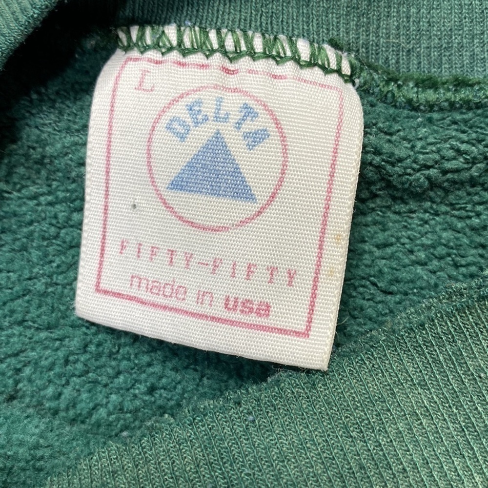 Vintage Delta Green Bay Packers Super Bowl Champions Green Crew Sweatshirt L 90s - Picture 7 of 8